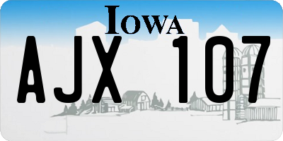 IA license plate AJX107