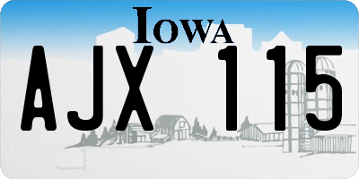 IA license plate AJX115