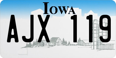 IA license plate AJX119