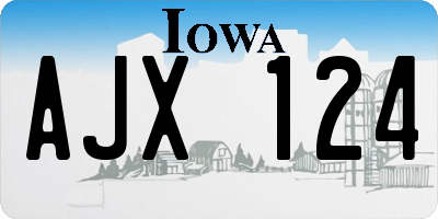 IA license plate AJX124