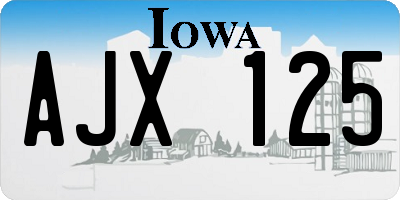 IA license plate AJX125