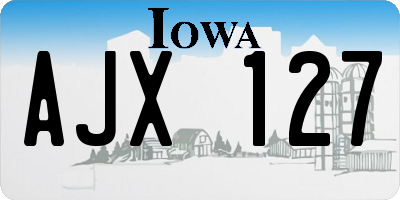 IA license plate AJX127