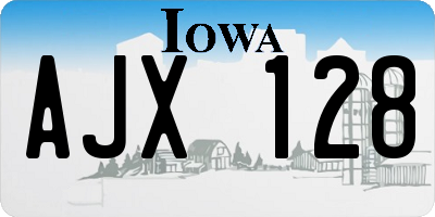 IA license plate AJX128