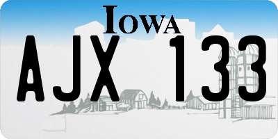 IA license plate AJX133