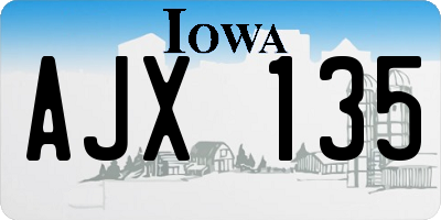IA license plate AJX135
