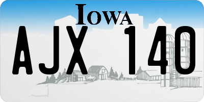 IA license plate AJX140