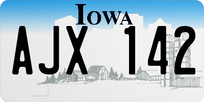 IA license plate AJX142