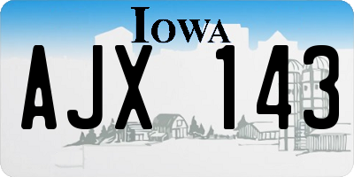 IA license plate AJX143