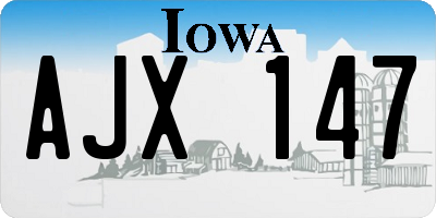 IA license plate AJX147