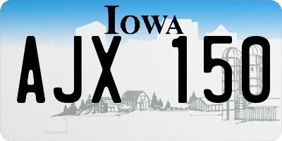 IA license plate AJX150