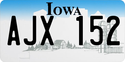 IA license plate AJX152