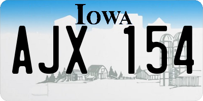 IA license plate AJX154