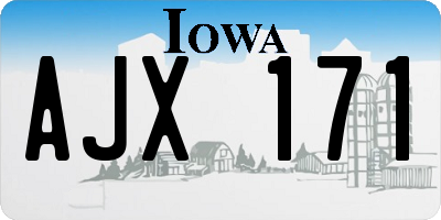 IA license plate AJX171