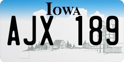 IA license plate AJX189