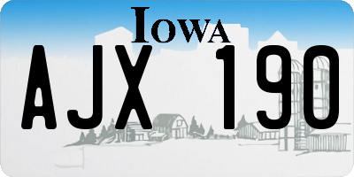 IA license plate AJX190