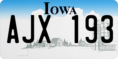 IA license plate AJX193