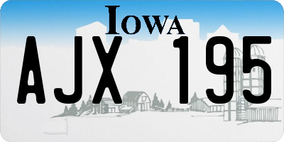 IA license plate AJX195