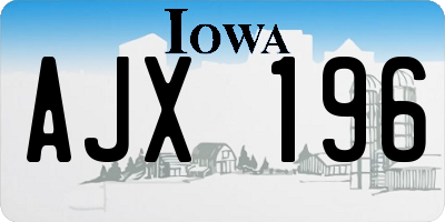 IA license plate AJX196