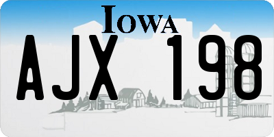 IA license plate AJX198