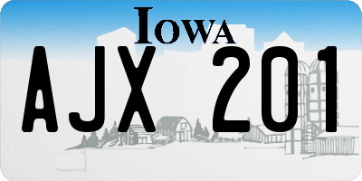 IA license plate AJX201