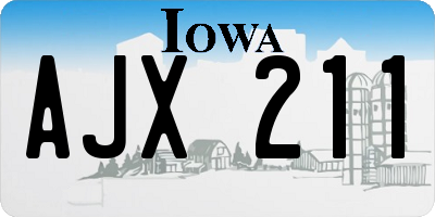 IA license plate AJX211