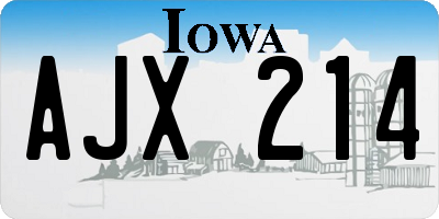 IA license plate AJX214