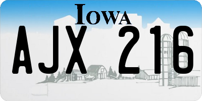 IA license plate AJX216