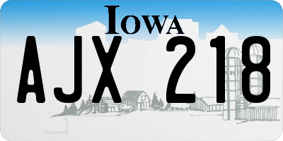 IA license plate AJX218