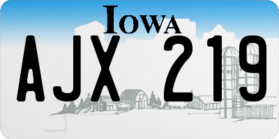 IA license plate AJX219