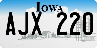 IA license plate AJX220