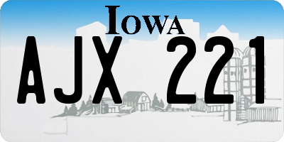 IA license plate AJX221