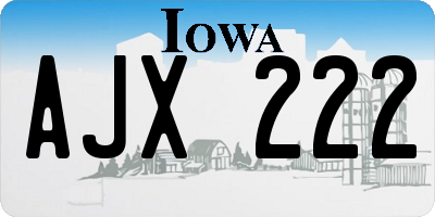 IA license plate AJX222
