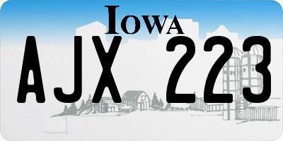 IA license plate AJX223