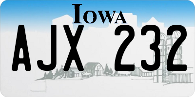IA license plate AJX232