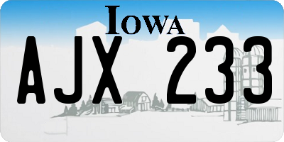 IA license plate AJX233