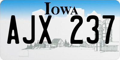 IA license plate AJX237