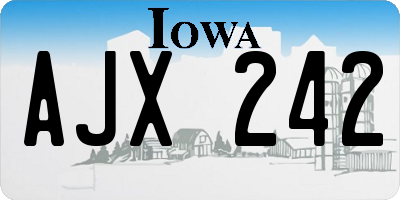 IA license plate AJX242