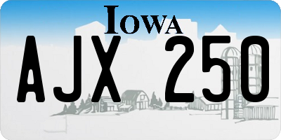 IA license plate AJX250