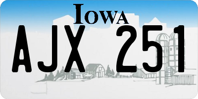 IA license plate AJX251