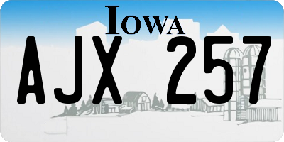 IA license plate AJX257