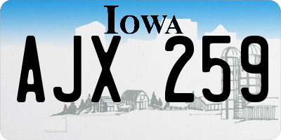 IA license plate AJX259