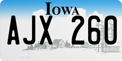 IA license plate AJX260