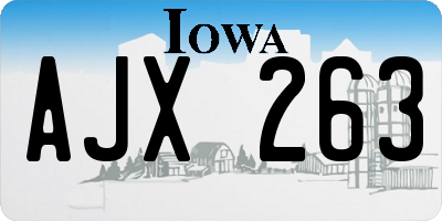 IA license plate AJX263