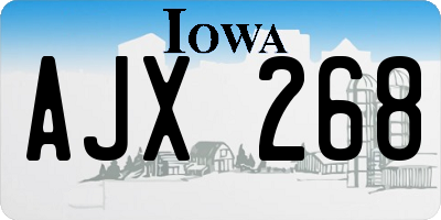 IA license plate AJX268