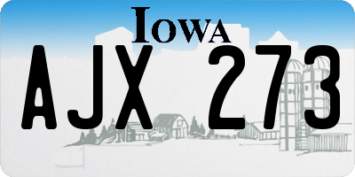 IA license plate AJX273