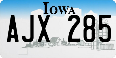 IA license plate AJX285