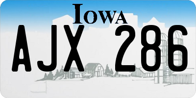 IA license plate AJX286