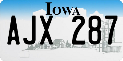 IA license plate AJX287