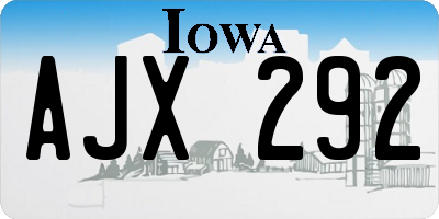 IA license plate AJX292
