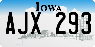 IA license plate AJX293